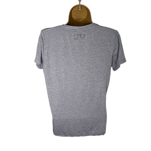Under Armour HeatGear Threadborne V-Neck Loose Graphic Tee Gray Heather S - Picture 2 of 3
